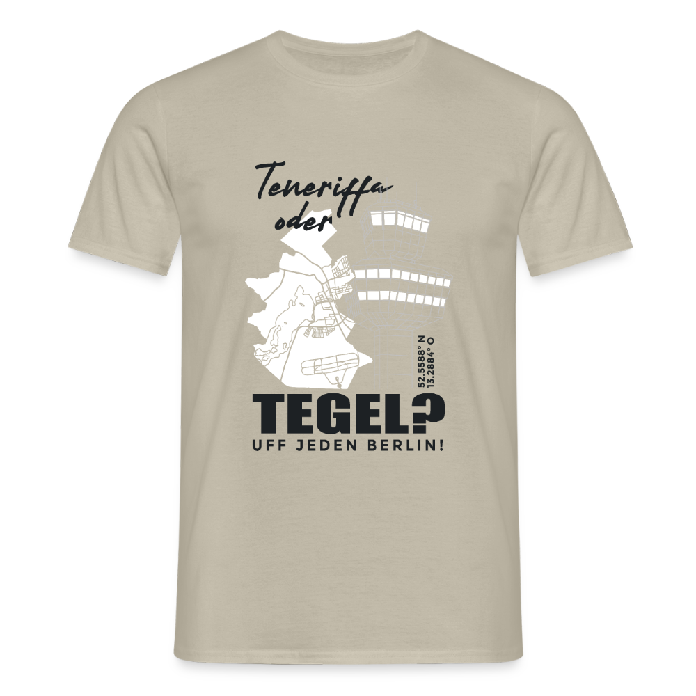 Teneriffa oder Tegel - Männer Premium T-Shirt - Sandbeige