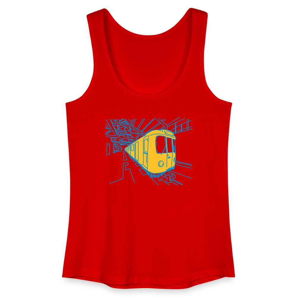 U-Bahn in Linien - Frauen Bio Tank Top - Rot