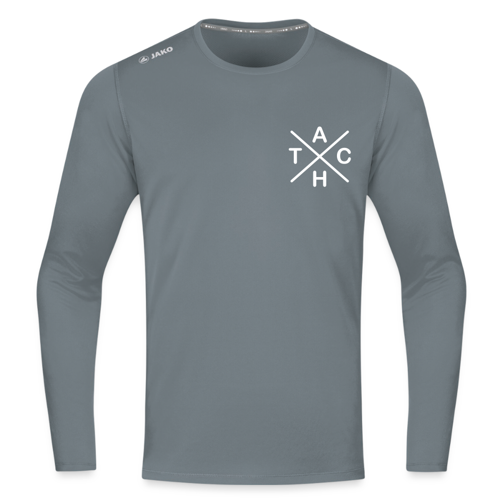 Tach X - Männer Sport Langamshirt - Grau