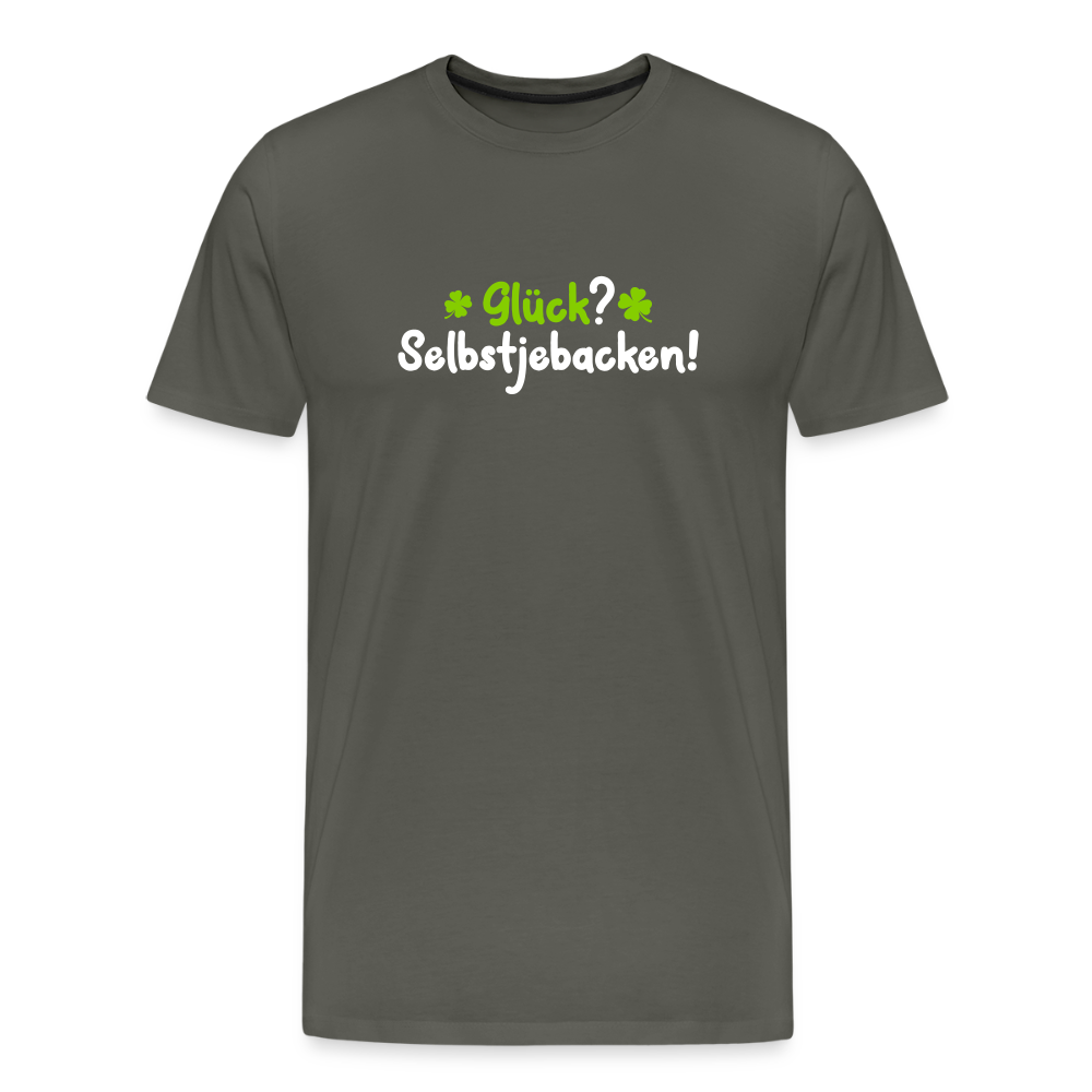 Glück? Selbstjebacken - Männer Premium T-Shirt - Asphalt
