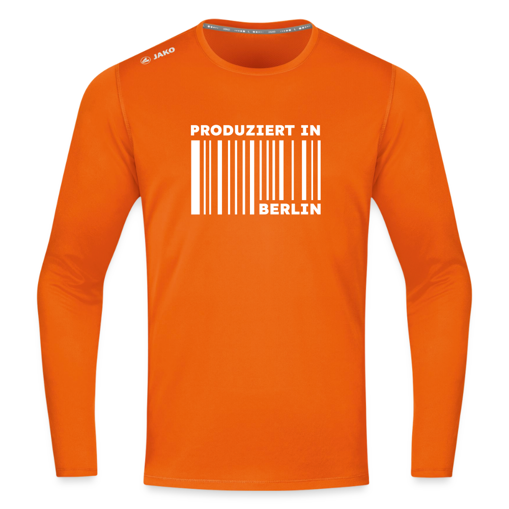 PRODUZIERT IN BERLIN - Männer Sport Langamshirt - Neonorange