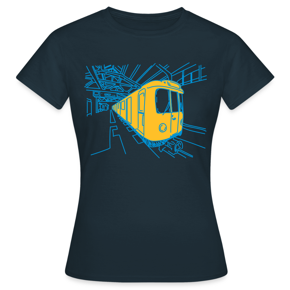 U-Bahn in Linien - Frauen Premium T-Shirt - Navy