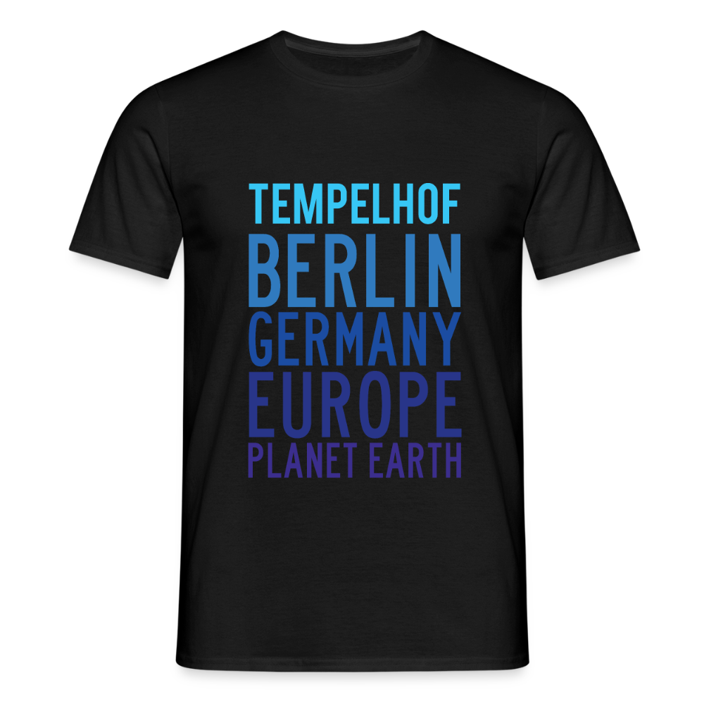 Tempelhof Planet Earth - Männer Premium T-Shirt - Schwarz