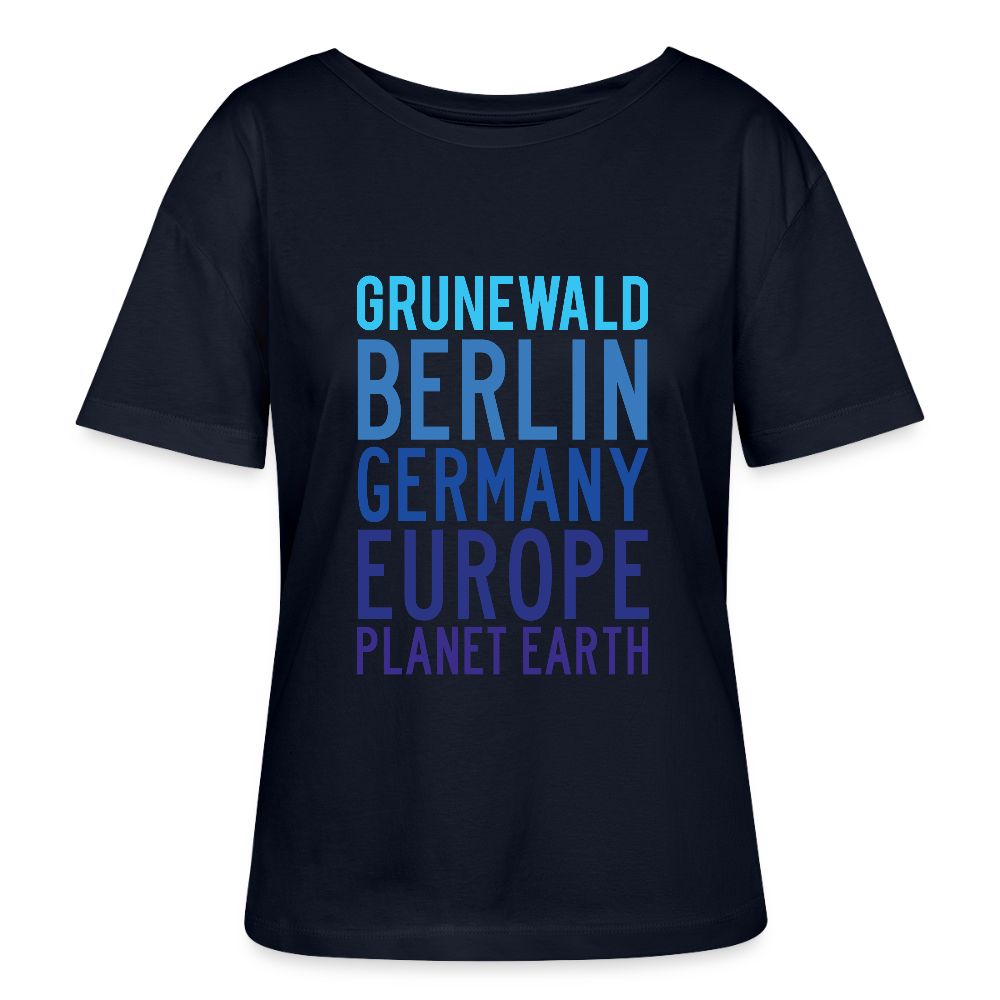 Grunewald Planet Earth - Relaxed Rundhals Frauen Bio-T-Shirt - Navy
