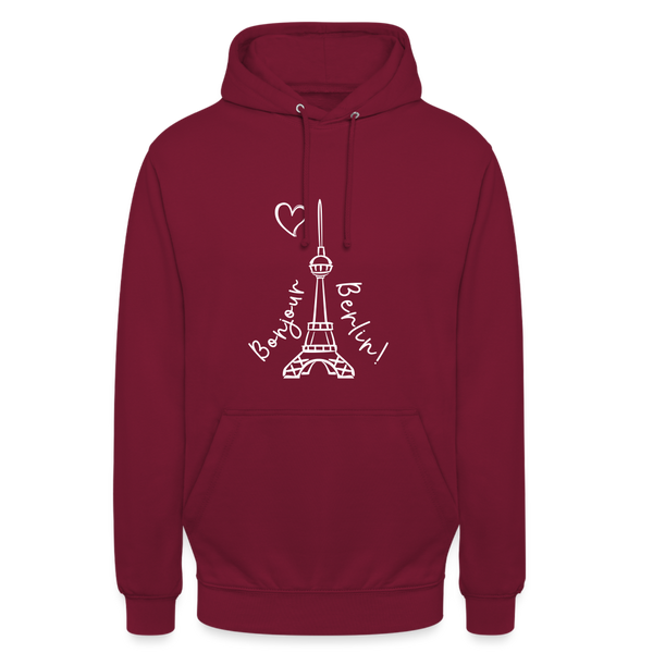 Eiffelturm in Berlin Bonjour - Unisex Hoodie - Bordeaux