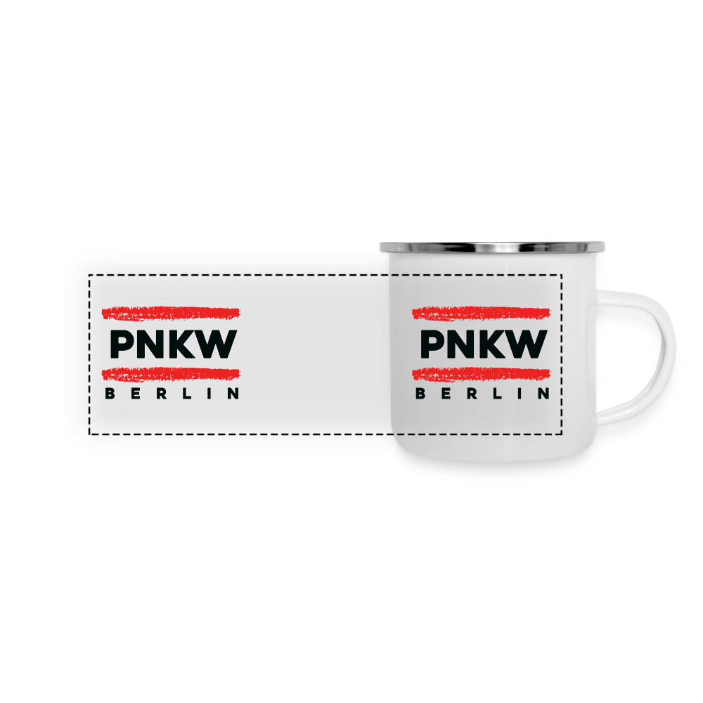 PNKW - Emaille Tasse - Weiß
