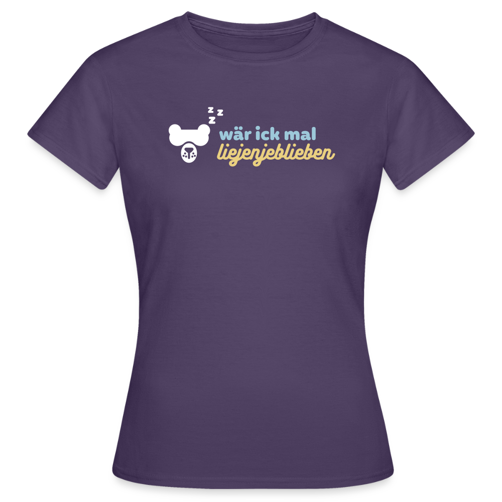 wär ick mal liejenjeblieben - Frauen Premium T-Shirt - Dunkellila