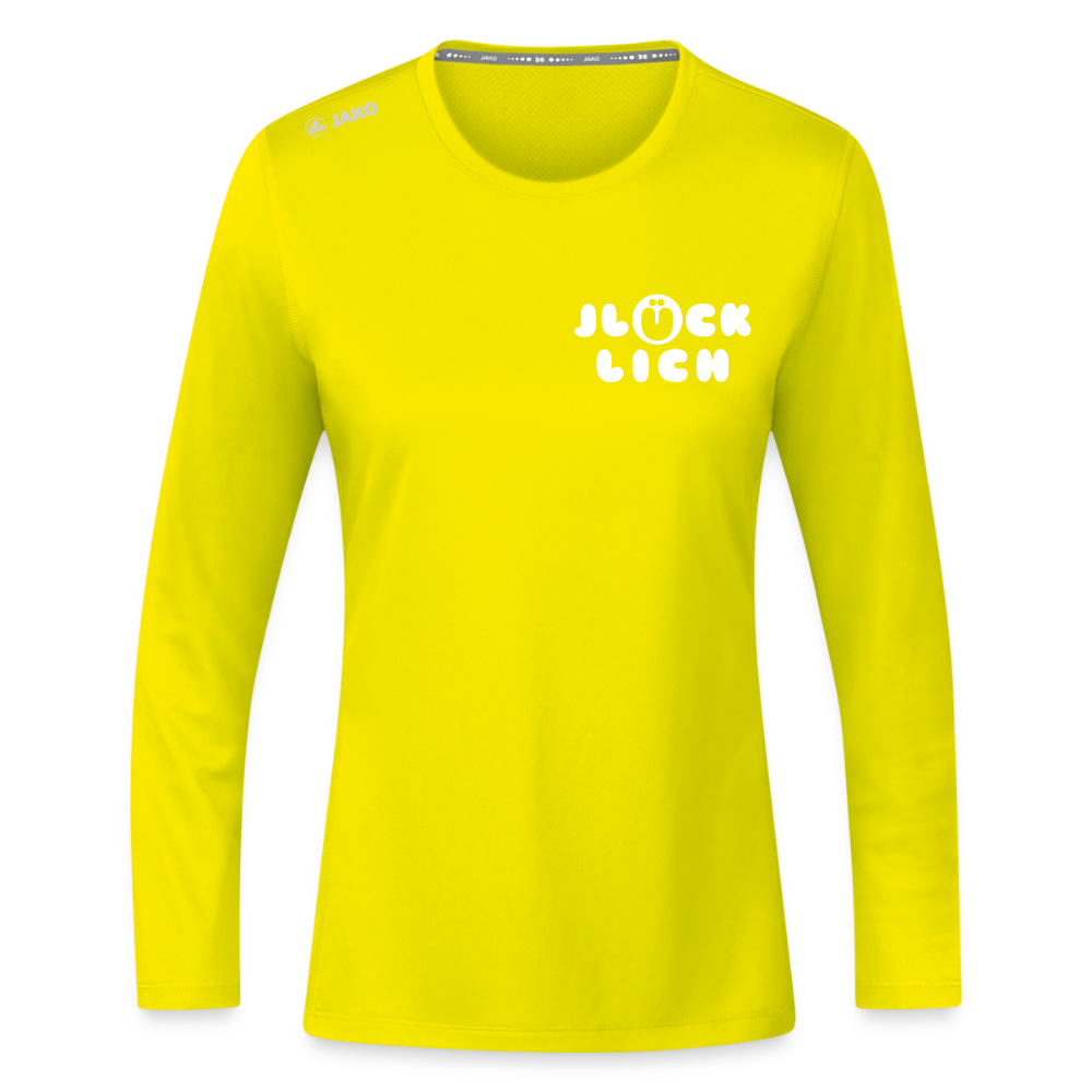 Jlücklich - Frauen Sport Langarmshirt - Neongelb
