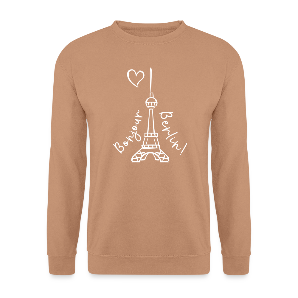 Eiffelturm in Berlin Bonjour - Unisex Pullover - Mocca