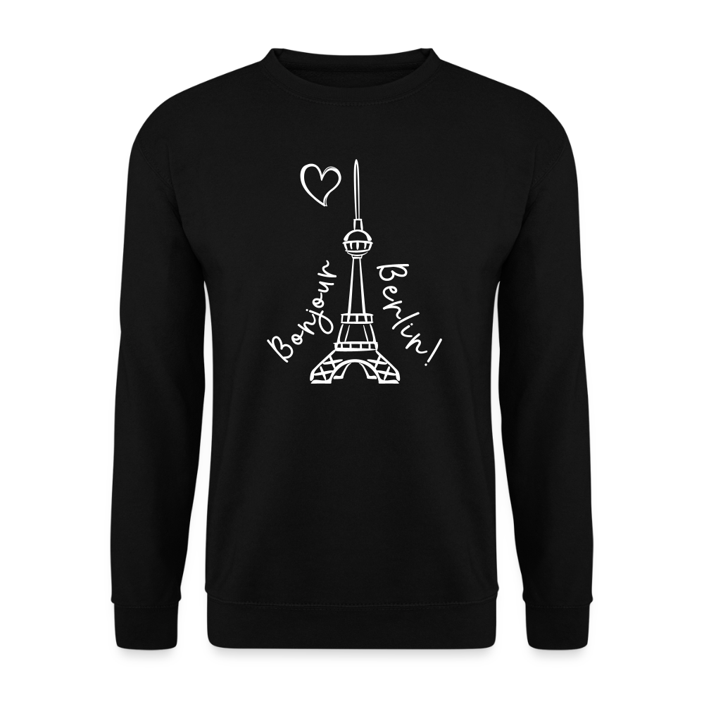 Eiffelturm in Berlin Bonjour - Unisex Pullover - Schwarz