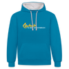 Lächeln is keen Jesichtsbruch - Kontrast Hoodie - Pfauenblau/Grau meliert
