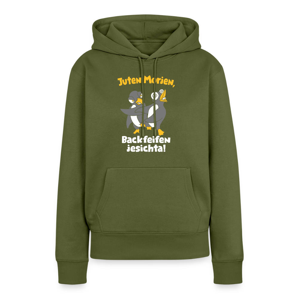 Juten Morjen, Backfeifenjesichta! - Frauen Premium Hoodie - Khaki