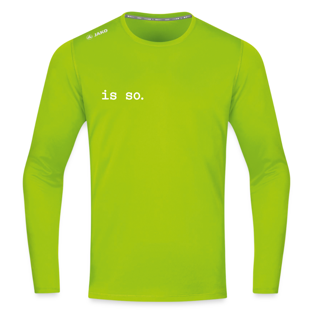 Is So  - Männer Sport Langamshirt - Neongrün