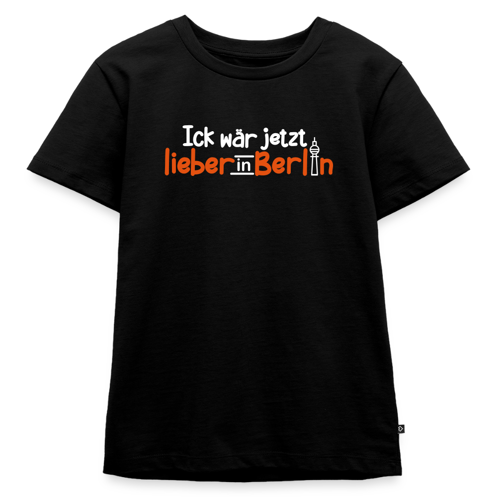 Ick wär jetzt lieber in Berlin - Kinder Premium T-Shirt - Schwarz
