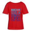 Marzahn Planet Earth - Relaxed Rundhals Frauen Bio-T-Shirt - Rot