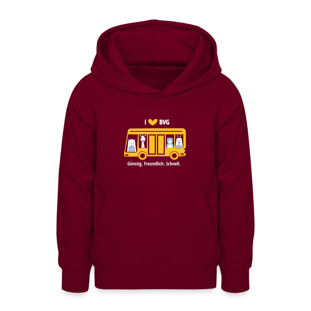 I love BVG - Teenager Hoodie - Bordeaux