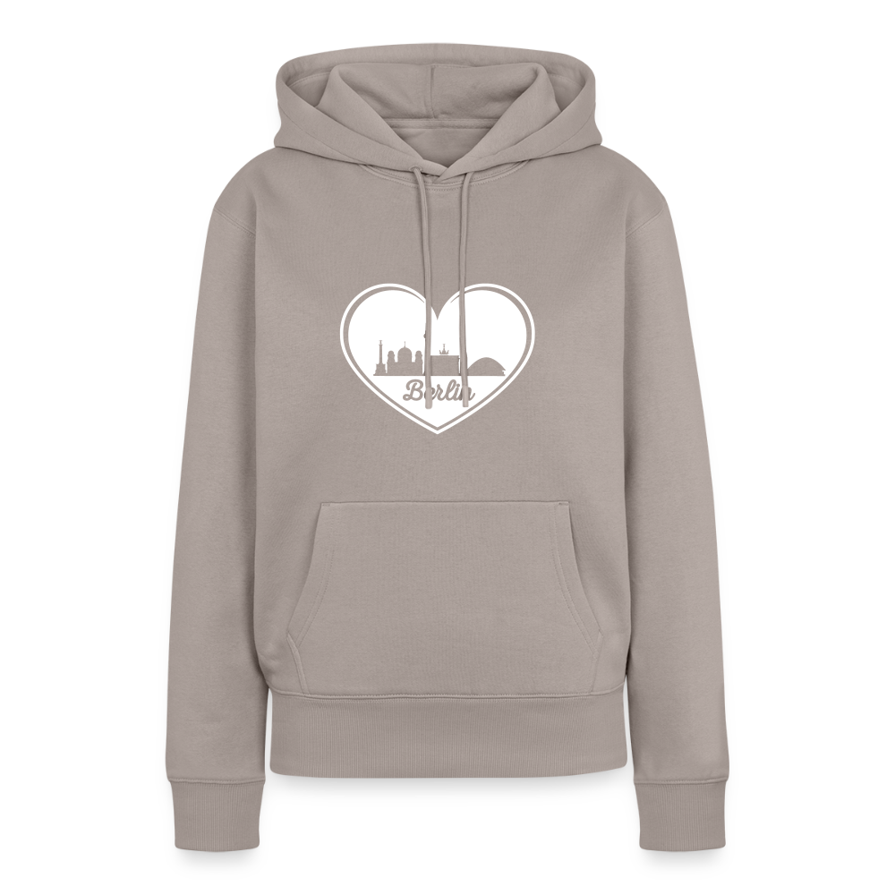I love Berlin weiß - Frauen Premium Hoodie - Taupe