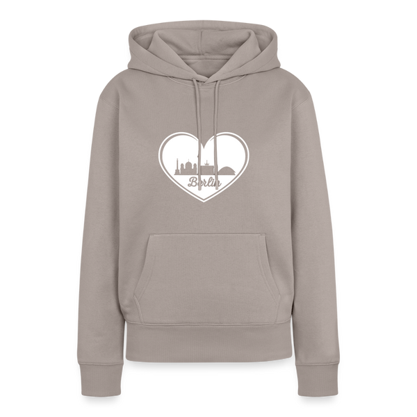 I love Berlin weiß - Frauen Premium Hoodie - Taupe