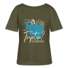 Trinidad oder Treptow - Relaxed Rundhals Frauen Bio-T-Shirt - Khaki