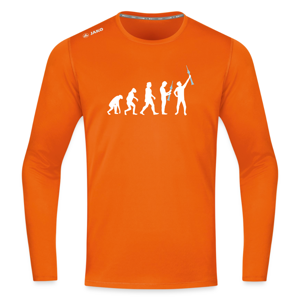Evolution - Männer Sport Langamshirt - Neonorange