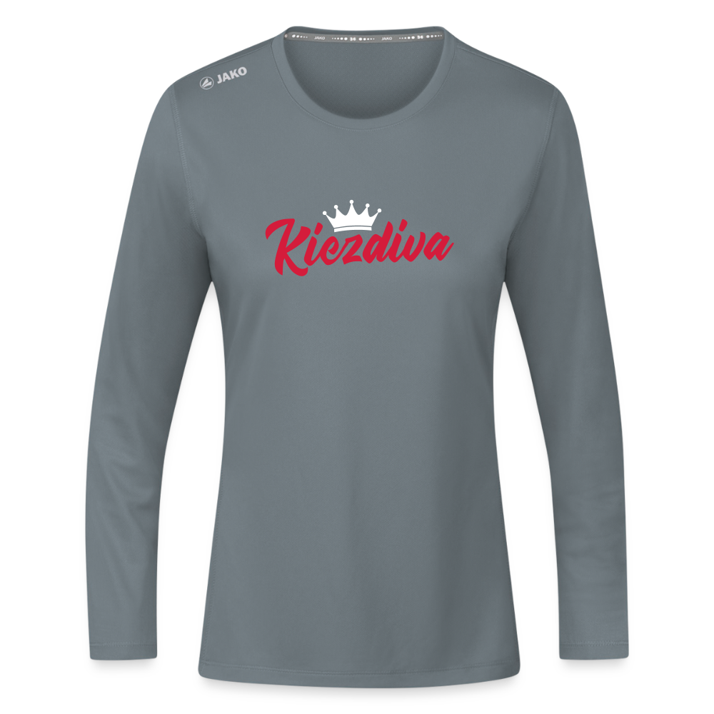 Kiezdiva - Frauen Sport Langarmshirt - Grau