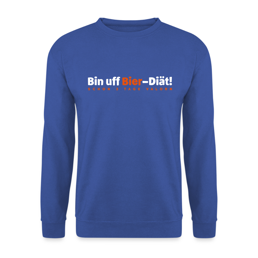 Bin uff Bier-Diät! (schon 3 Tage valorn) - Unisex Pullover - Royalblau
