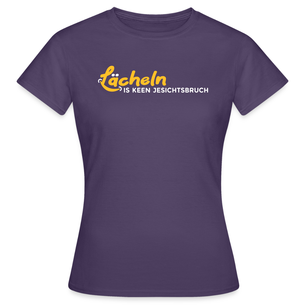 Lächeln is keen Jesichtsbruch - Frauen Premium T-Shirt - Dunkellila