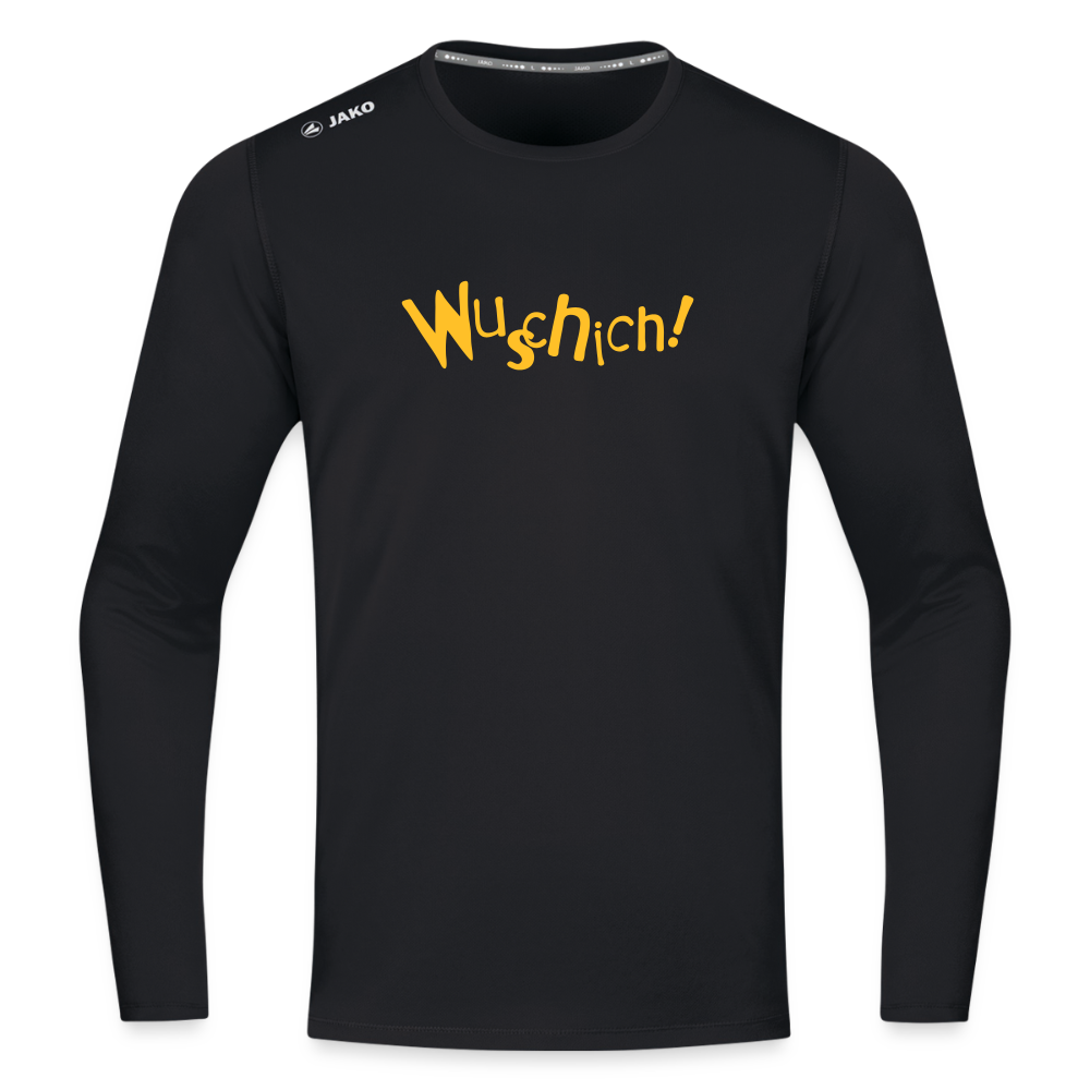 Wuschich! - Männer Sport Langamshirt - Schwarz