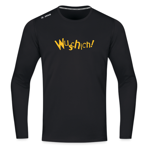 Wuschich! - Männer Sport Langamshirt - Schwarz