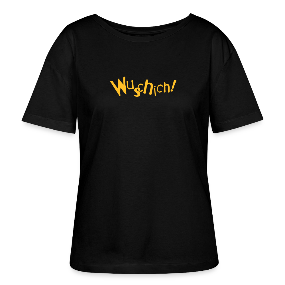Wuschich! - Relaxed Rundhals Frauen Bio-T-Shirt - Schwarz