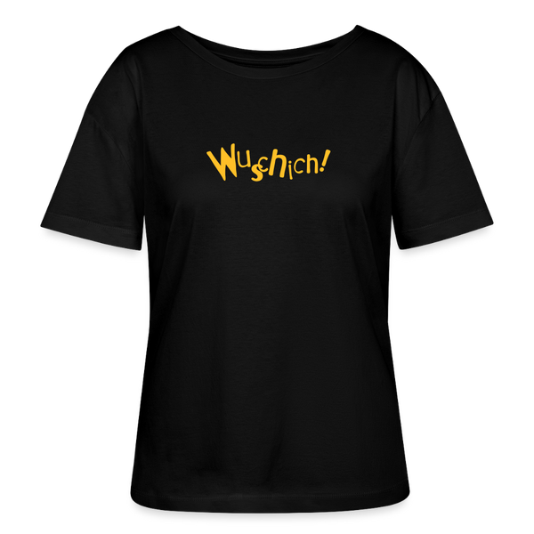 Wuschich! - Relaxed Rundhals Frauen Bio-T-Shirt - Schwarz