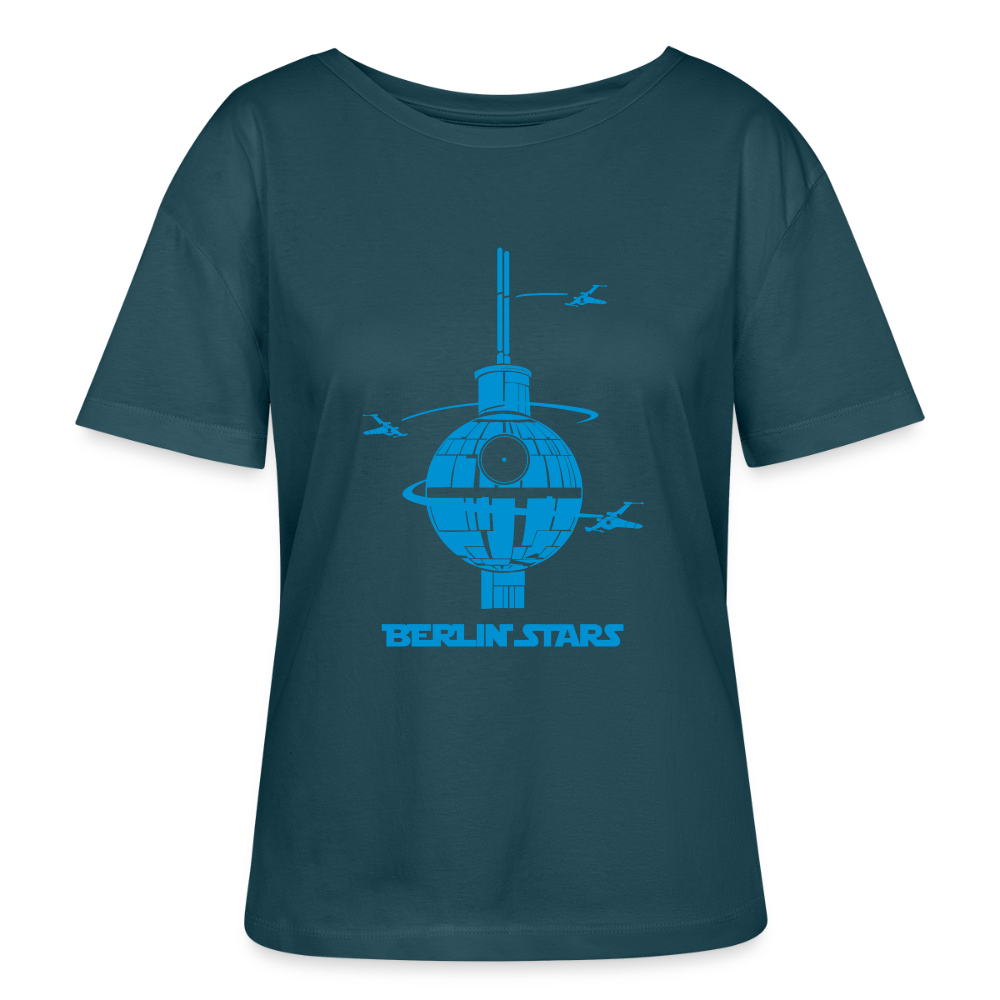 Berlin Stars - Blau - Relaxed Rundhals Frauen Bio-T-Shirt - Dunkles Petrol