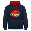 Dit Is Dufte - Kontrast Hoodie - Navy/Rot