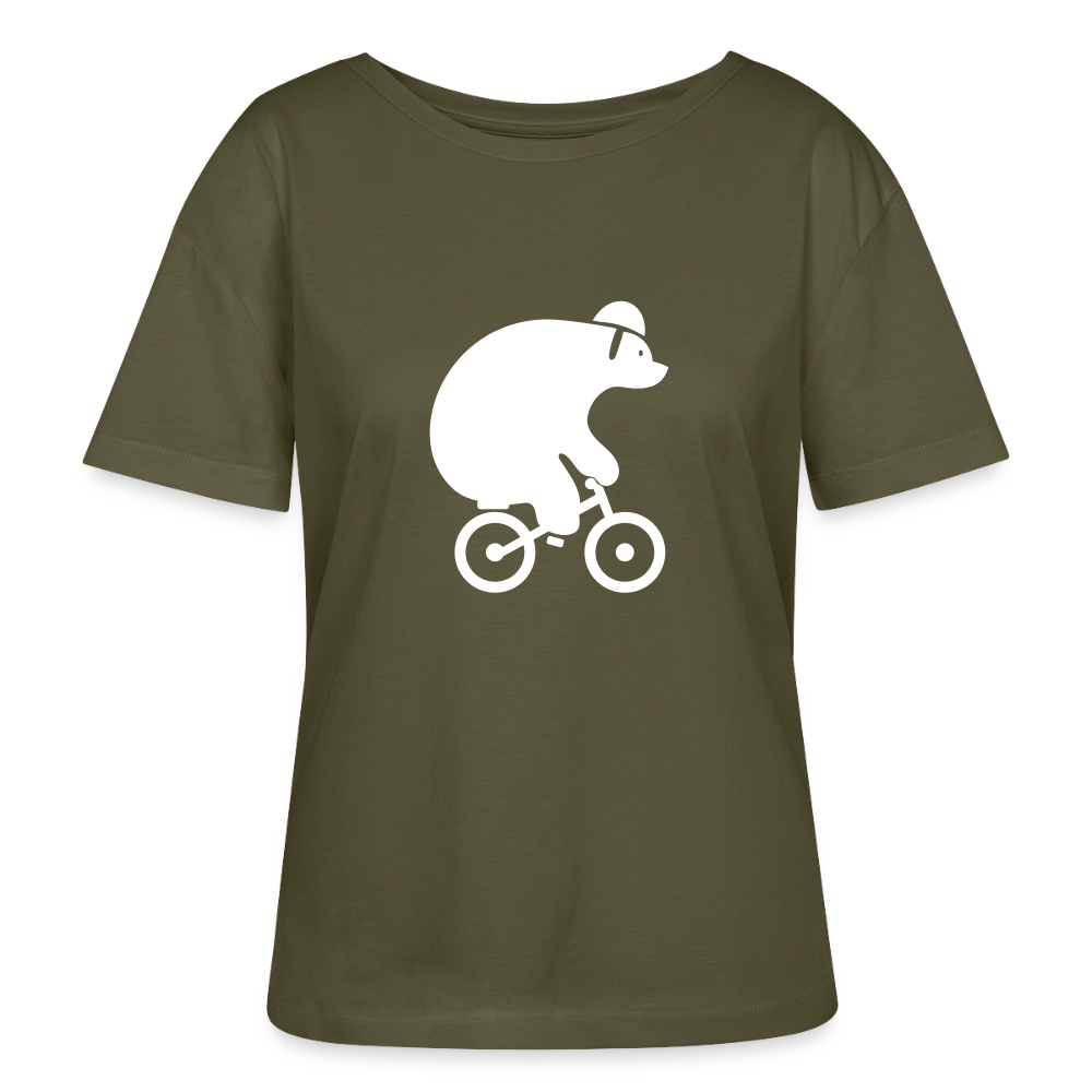 Fahrradbär - Relaxed Rundhals Frauen Bio-T-Shirt - Khaki