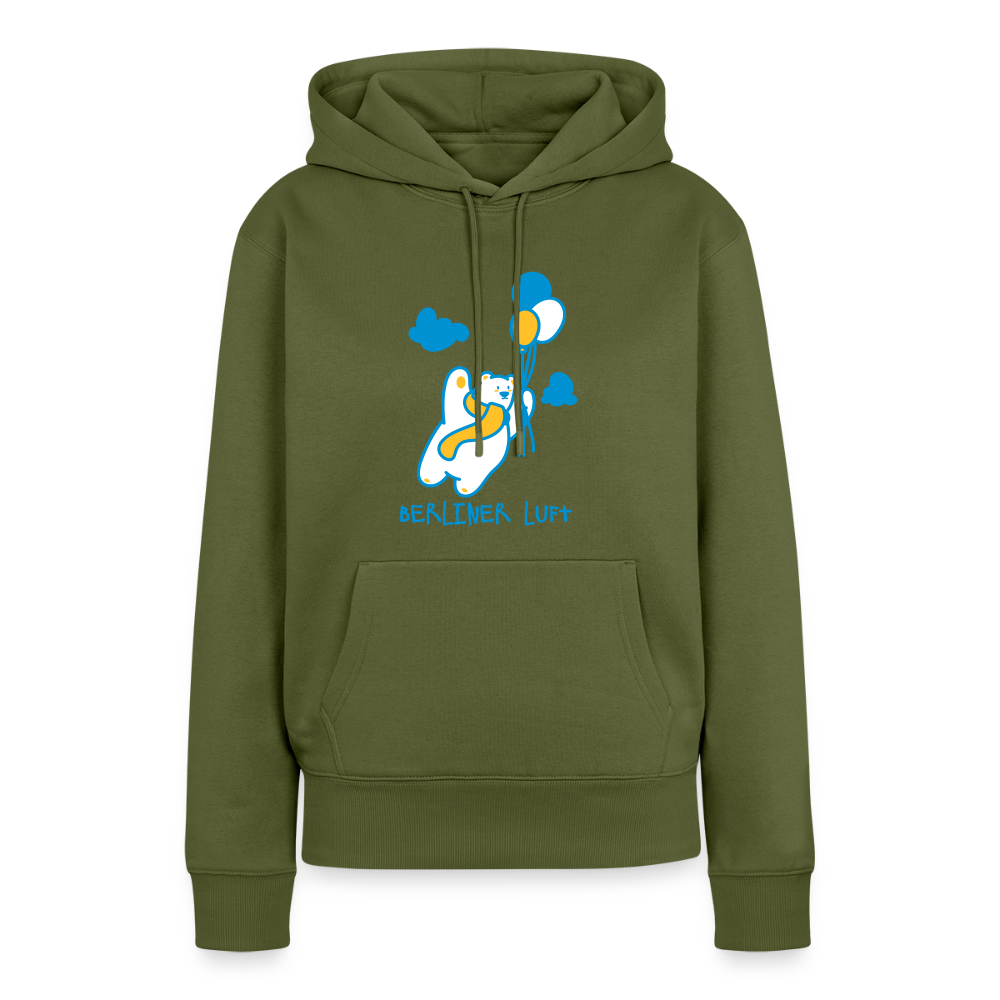 Der Bär fliegt - Frauen Premium Hoodie - Khaki