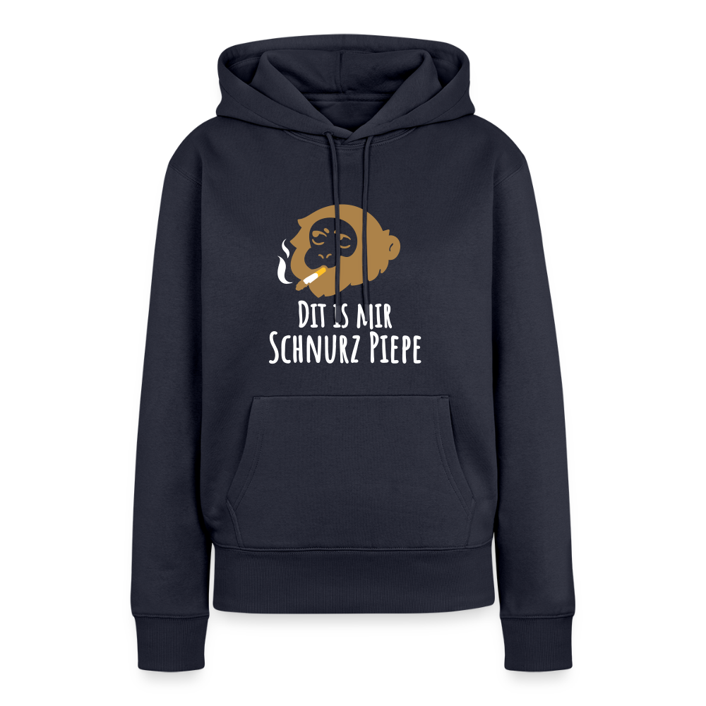 Dit is mir Schnurz Affe - Frauen Premium Hoodie - Navy