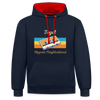 Tegel Hippest Neighborhood - Kontrast Hoodie - Navy/Rot