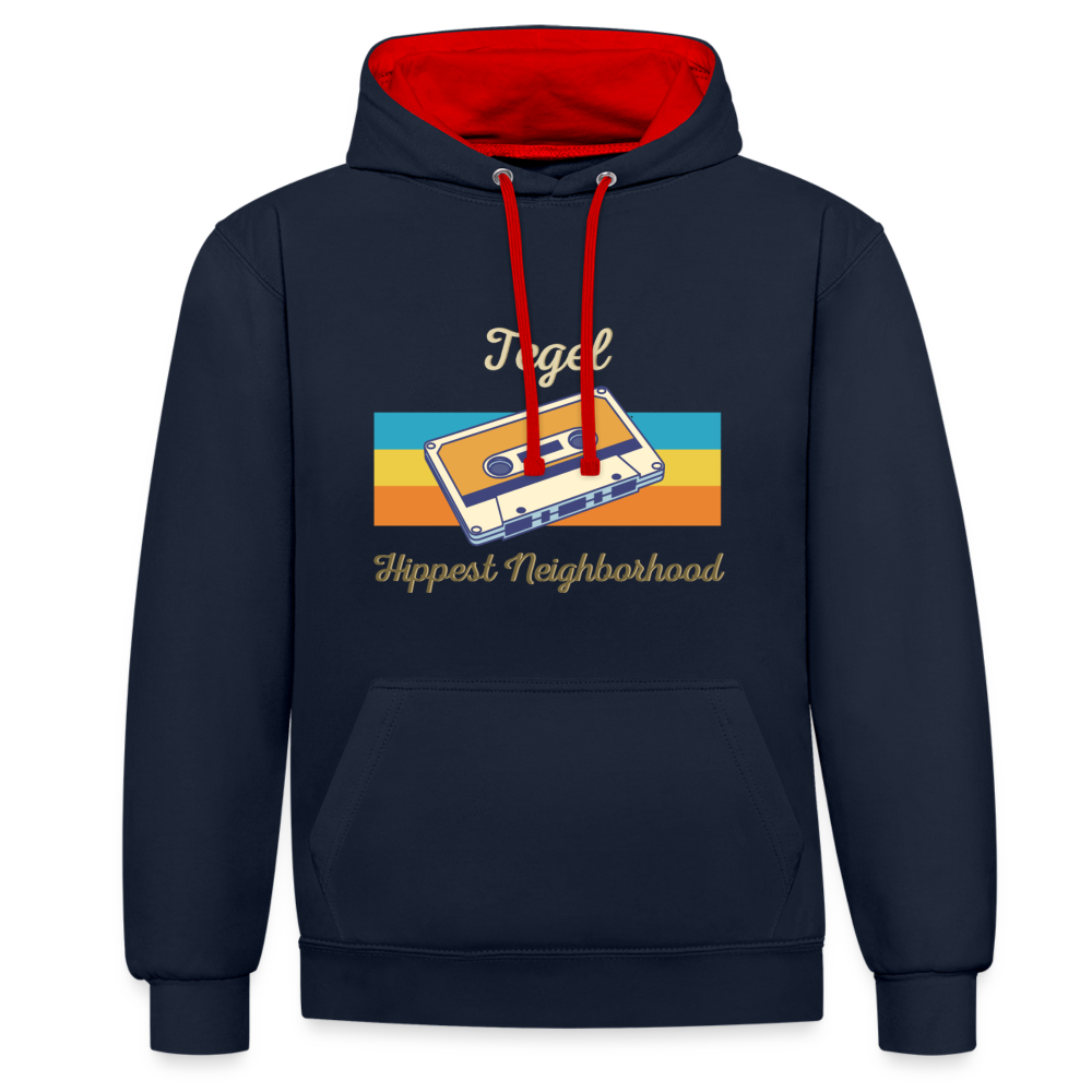 Tegel Hippest Neighborhood - Kontrast Hoodie - Navy/Rot