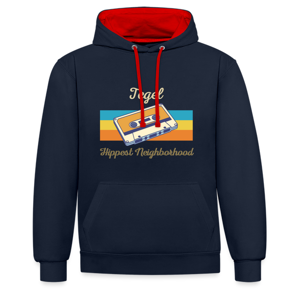 Tegel Hippest Neighborhood - Kontrast Hoodie - Navy/Rot