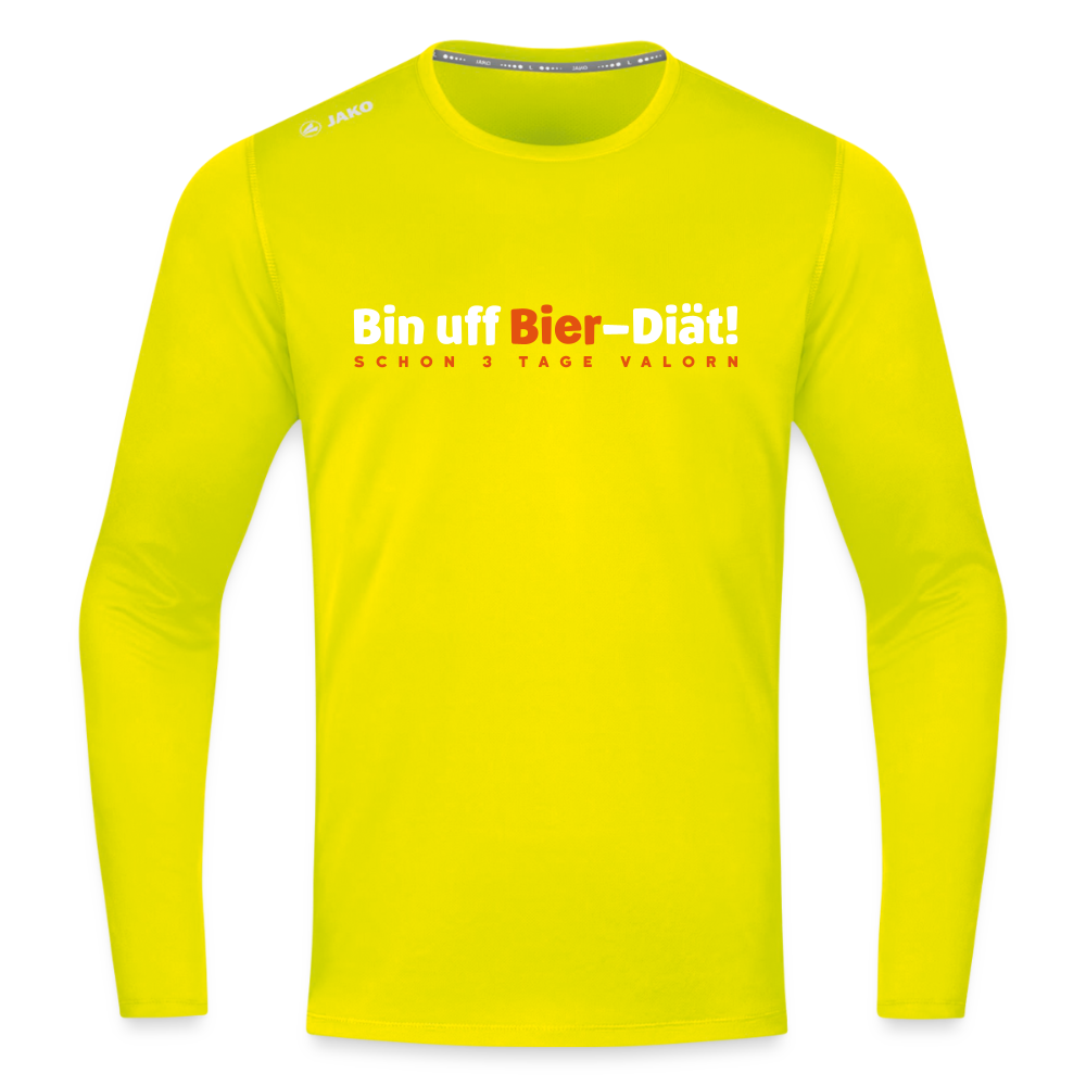 Bin uff Bier-Diät! (schon 3 Tage valorn) - Männer Sport Langamshirt - Neongelb