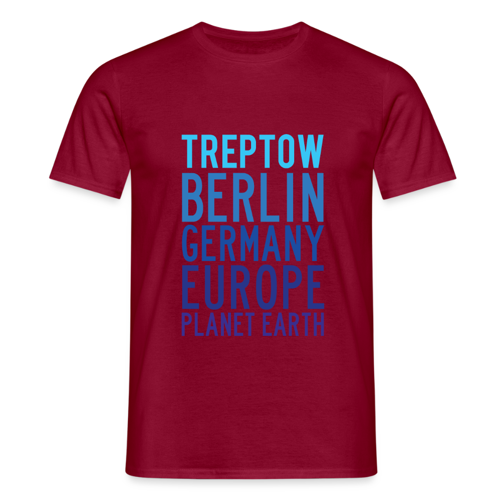 Treptow Planet Earth - Männer Premium T-Shirt - Ziegelrot