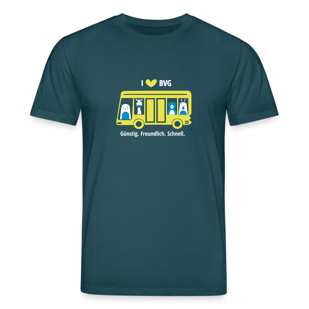 I love BVG - Unisex Bio T-Shirt - Dunkles Petrol