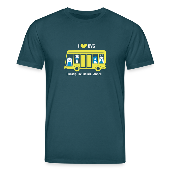 I love BVG - Unisex Bio T-Shirt - Dunkles Petrol