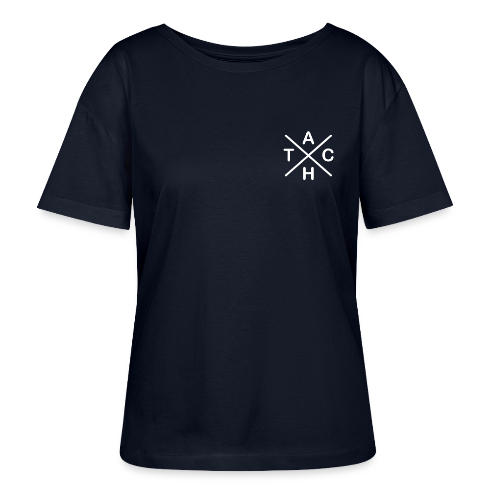 Tach X - Relaxed Rundhals Frauen Bio-T-Shirt - Navy
