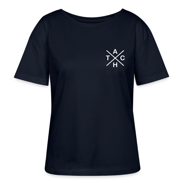 Tach X - Relaxed Rundhals Frauen Bio-T-Shirt - Navy