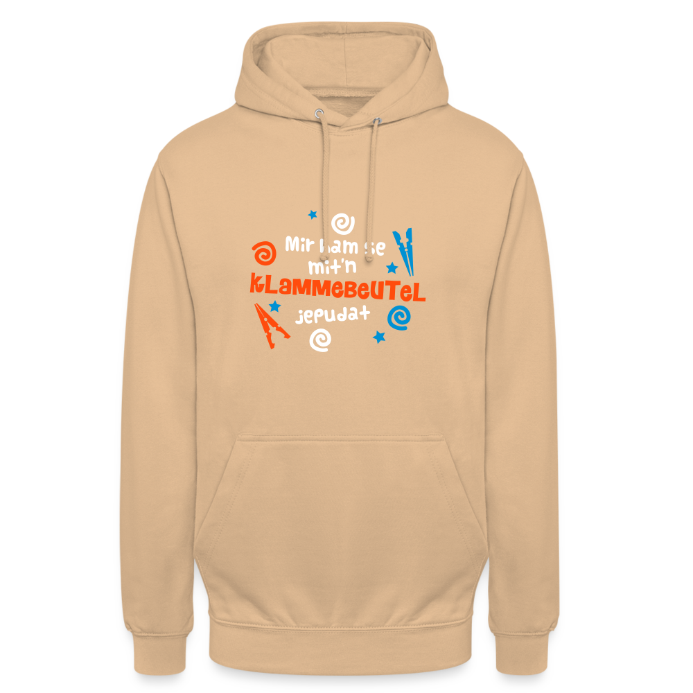 Mit'n Klammabeutel jepudat - Unisex Hoodie - Pfirsich