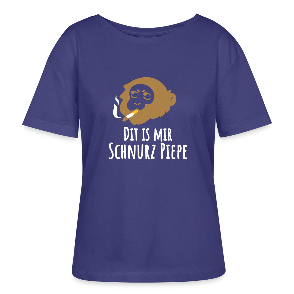 Dit is mir Schnurz Affe - Relaxed Rundhals Frauen Bio-T-Shirt - Dämmerung