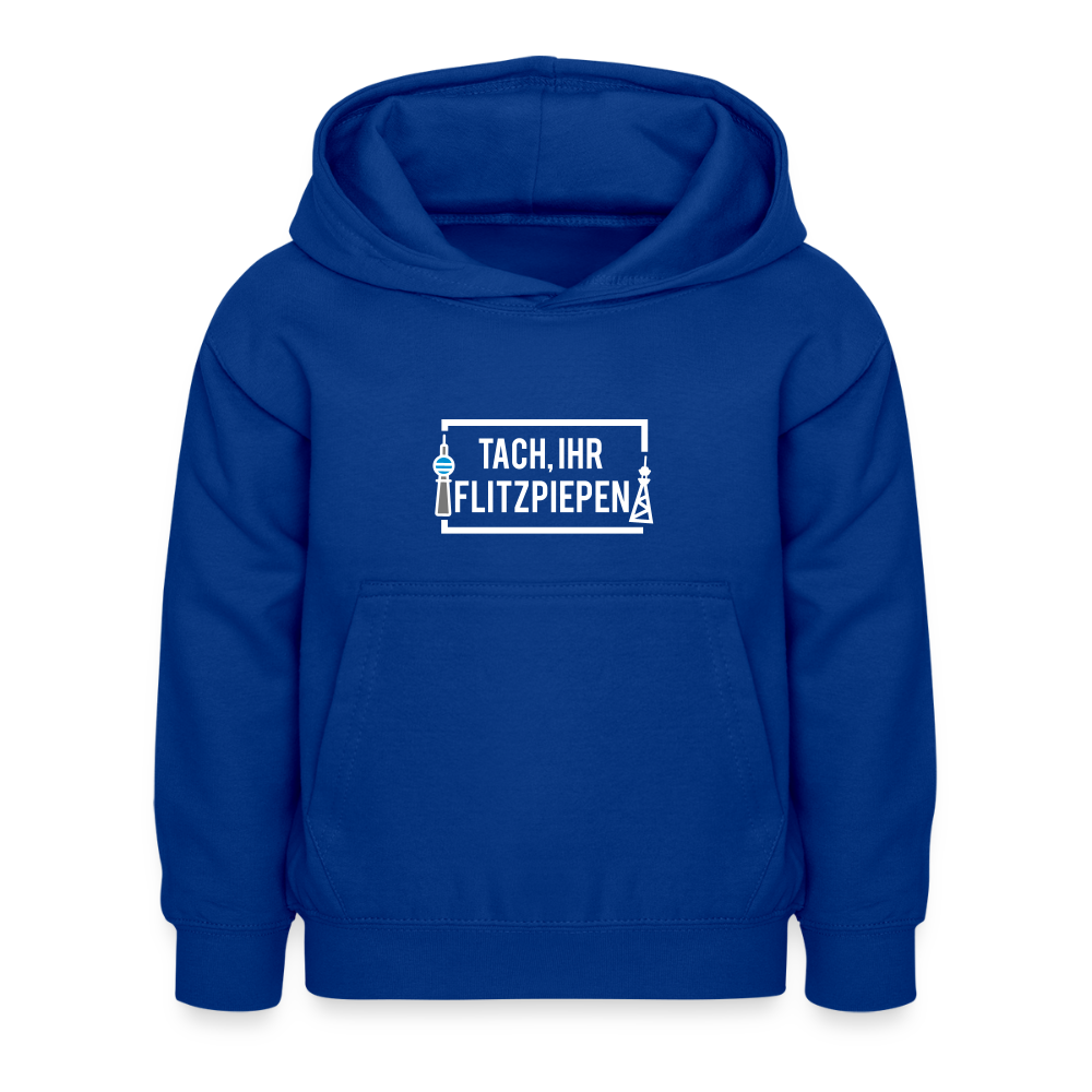 Tach ihr Flitzpiepen - weiß - Kinder Hoodie - Royalblau