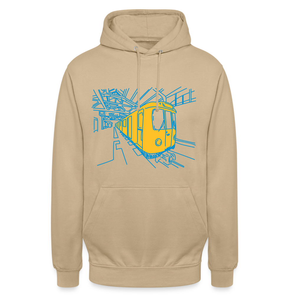 U-Bahn in Linien - Unisex Hoodie - Beige