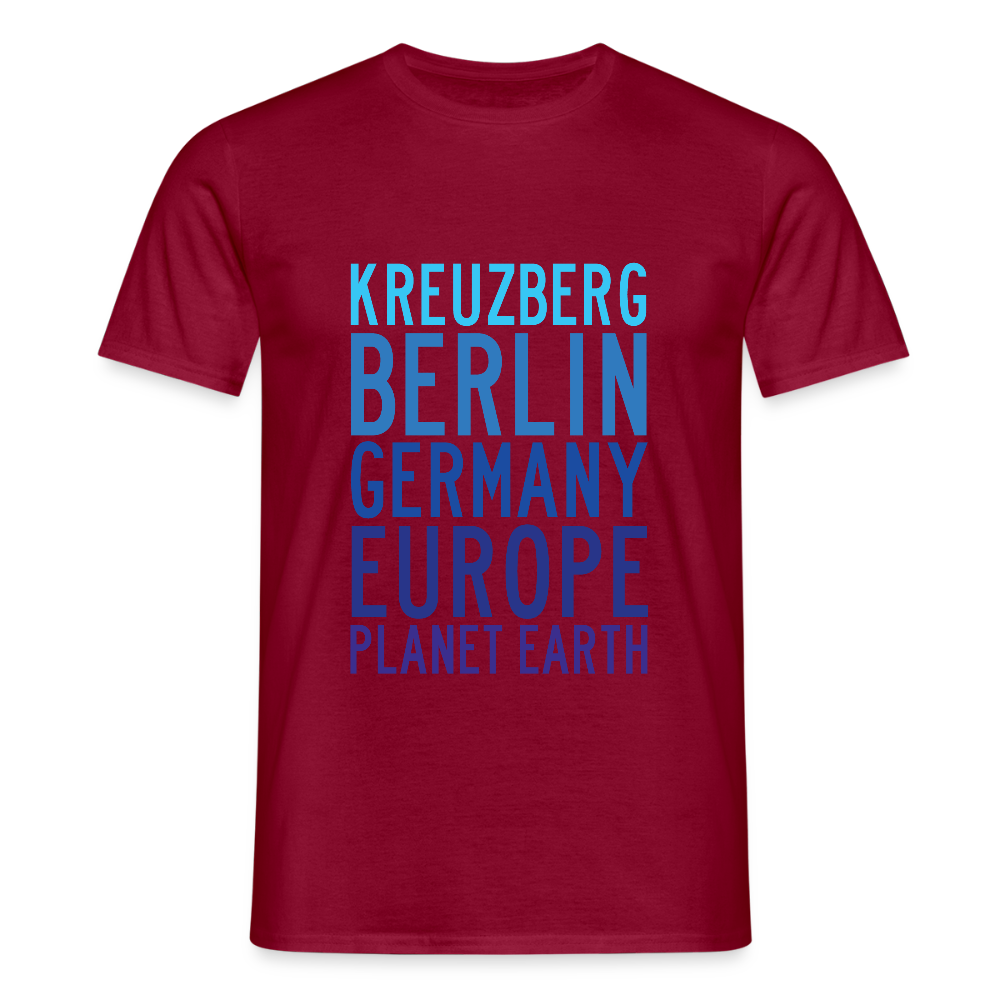 Kreuzberg - Planet Earth - Männer Premium T-Shirt - Ziegelrot